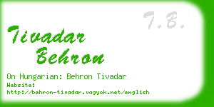 tivadar behron business card